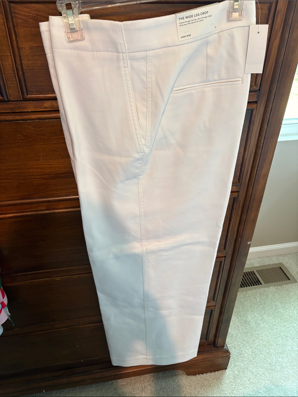 Ann Taylor White Wide-Leg Crop Pants